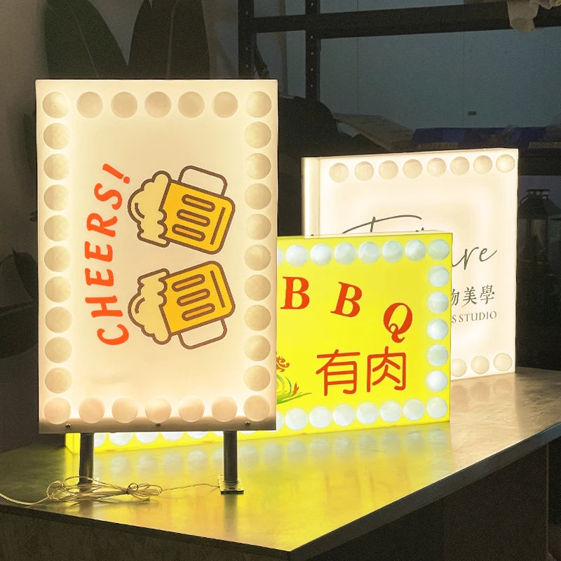 工作室花店氛围亚克力灯箱尺寸内容可定制