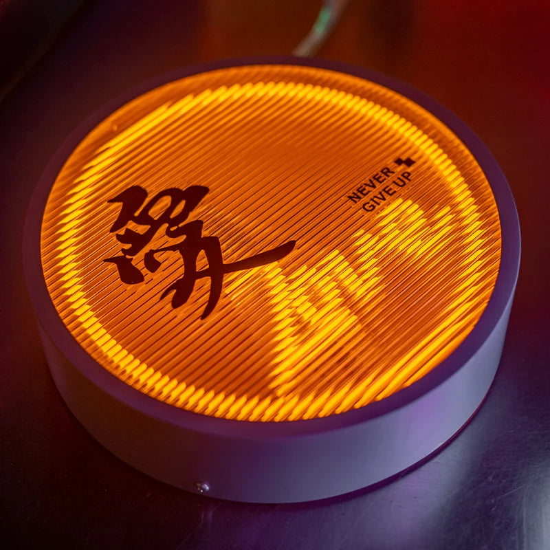 背景墙波纹亚克力灯箱创意时尚LED发光霓虹灯广告定制