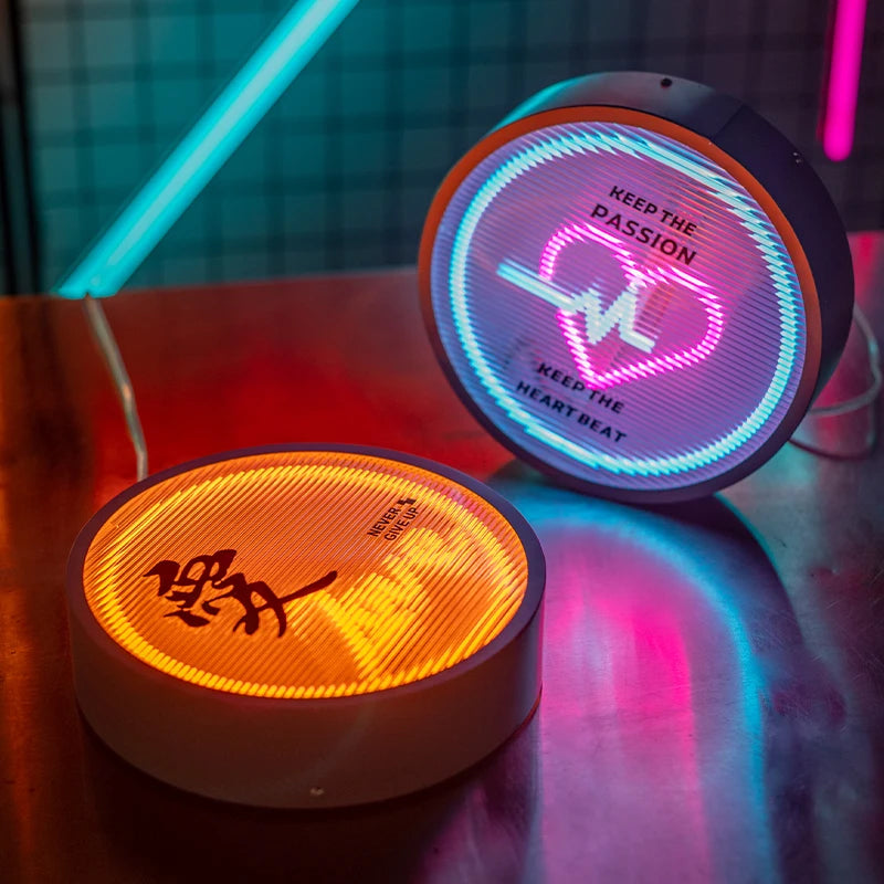 背景墙波纹亚克力灯箱创意时尚LED发光霓虹灯广告定制
