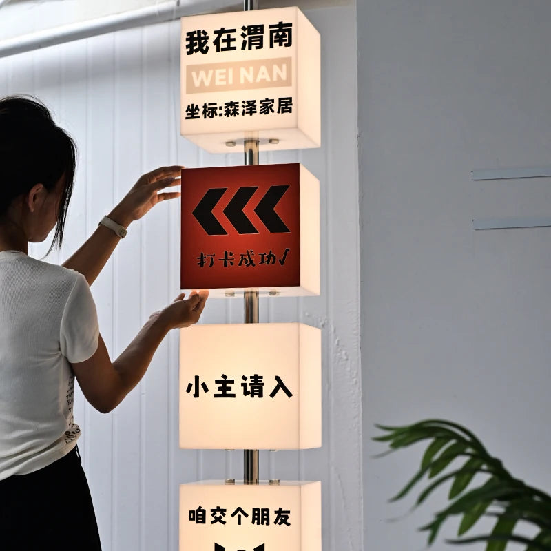 创意方形亚克力灯箱定制照明侧装门牌手动可调角度