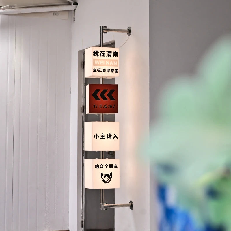 创意方形亚克力灯箱定制照明侧装门牌手动可调角度