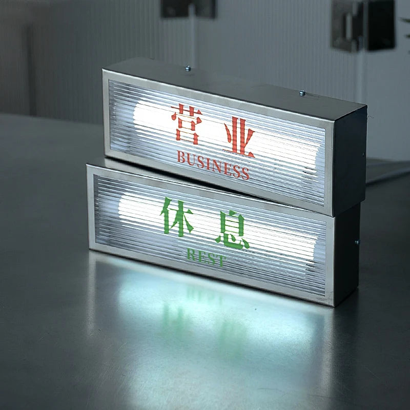 商店墙壁标牌，广告标牌，不锈钢边缘包裹LED灯箱广告箱亚克力灯箱灯箱