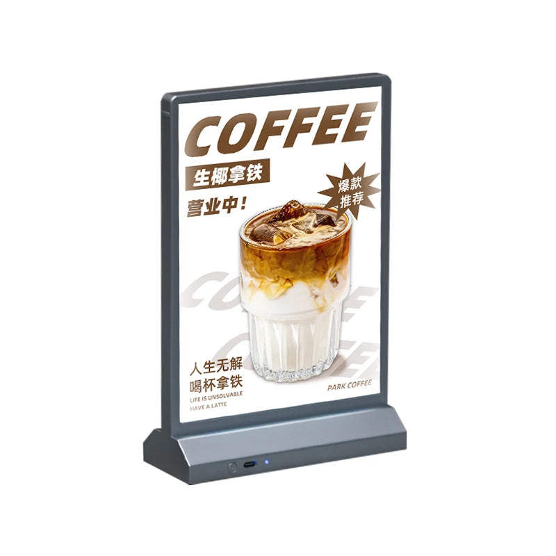 桌面广告牌菜单广告酒店餐厅桌面A4灯箱价格标签
