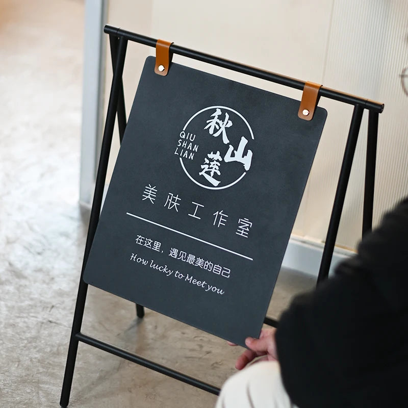 创意户外落地广告牌站牌入口处定制可折叠A字形双面展示架
