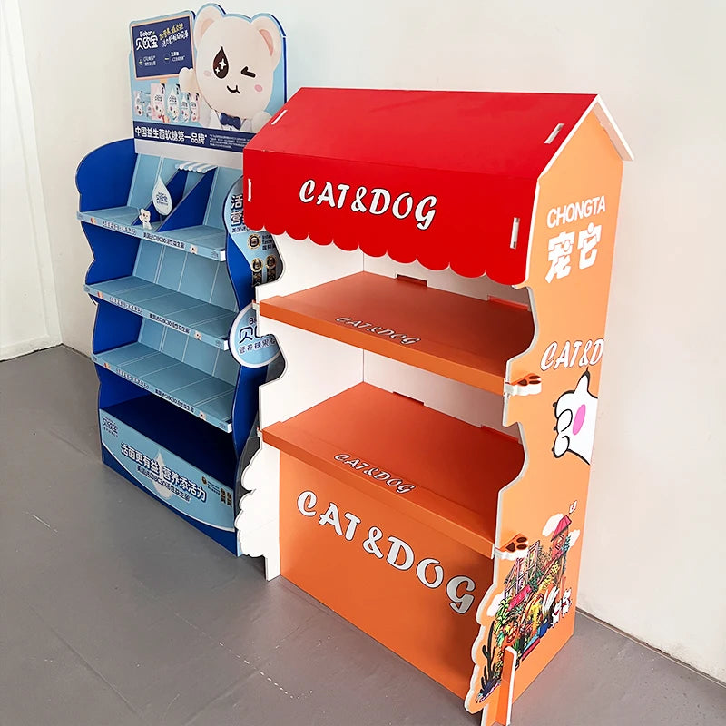 超市落地PVC广告展示盒收纳盒可定制产品展示架