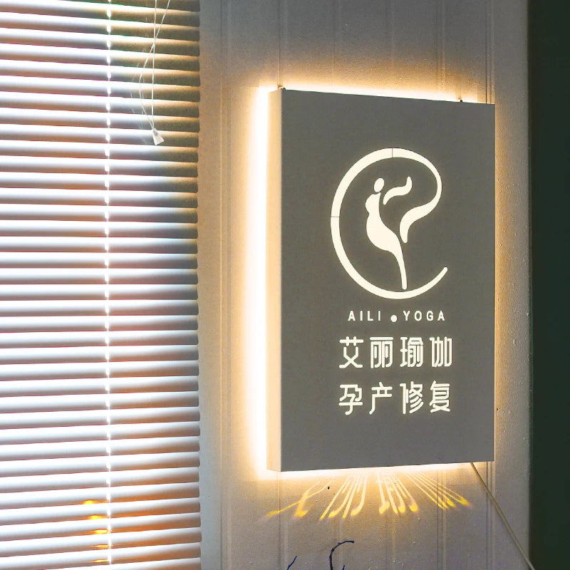 镂空灯箱广告标牌不锈钢门头发光字门牌定制