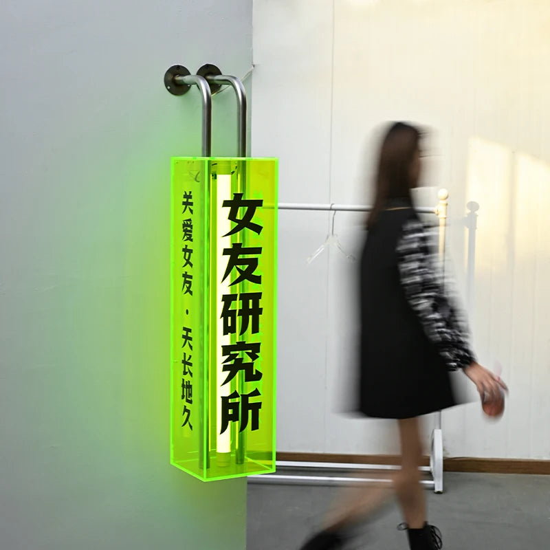 L型亚克力灯箱招牌侧挂广告牌定制多面展示店招牌
