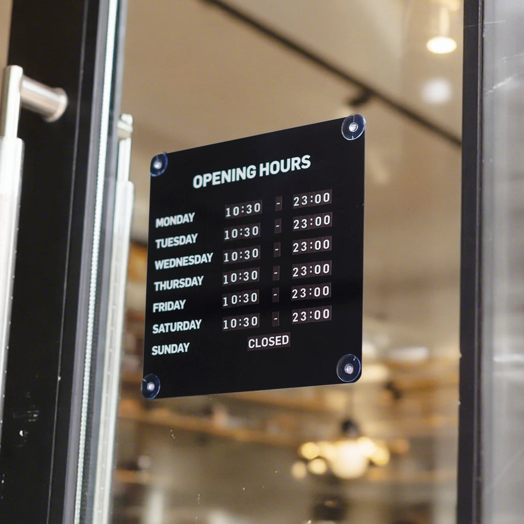 金属商店背景展示板，带软磁字母贴纸，可折叠壁挂式，可贴营业时间牌