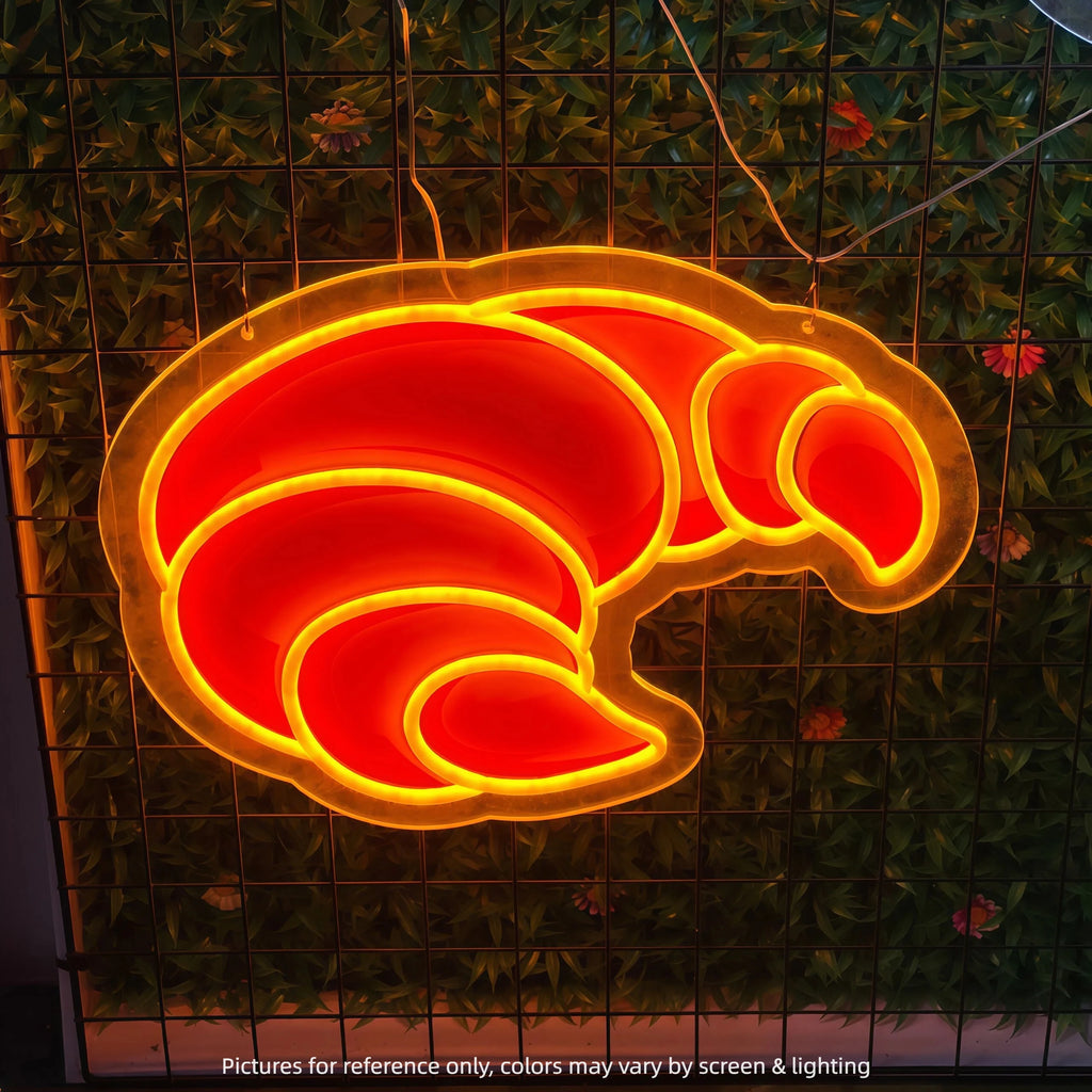 蛋糕店牛角面包背景墙装饰LED发光柔性霓虹灯广告定制