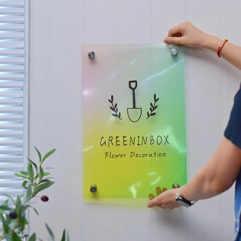 渐变亚克力广告牌不规则定制标志花店服装店招牌