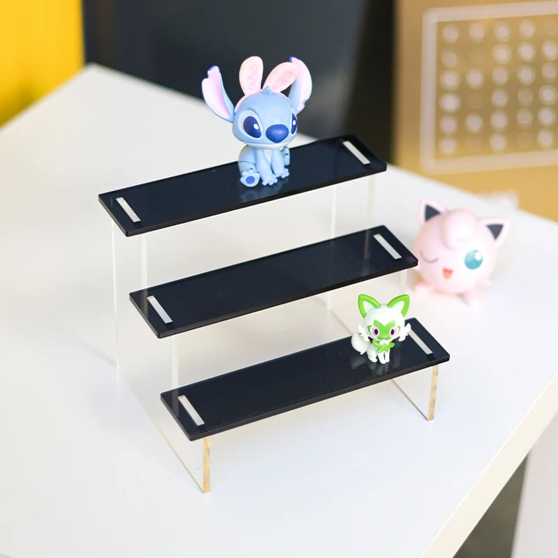 黑色亚克力玩具展示架组装桌面展示平台DIY组装