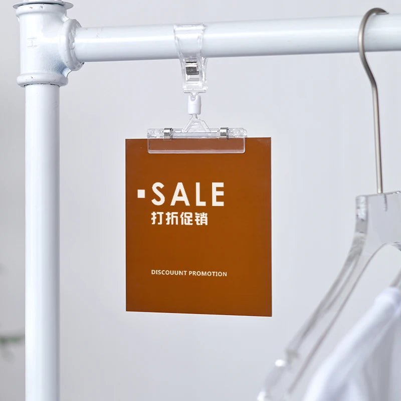 超市服装店热卖促销活动提示标牌亚克力夹子展示架