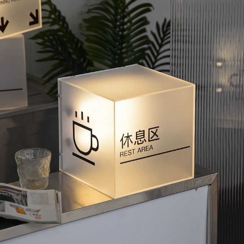 定制磨砂亚克力灯箱半透明亚克力暖光冷光发光二极管照明标牌