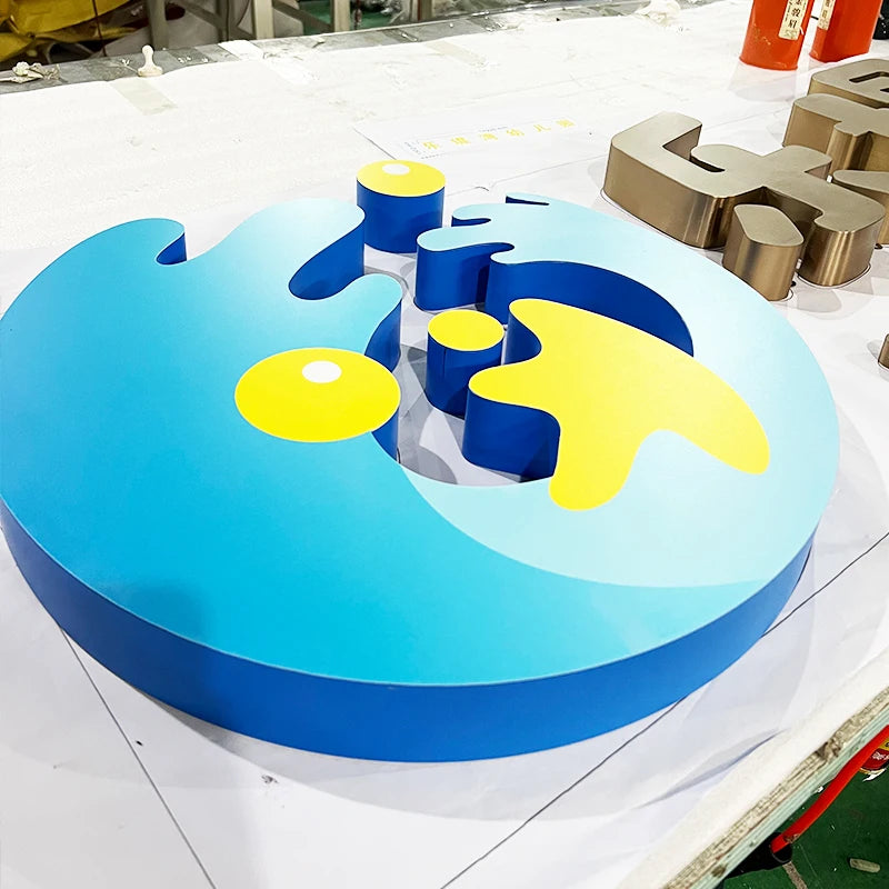 UV彩色烤漆，不发光不锈钢，3D空心字母，3D广告logo定制