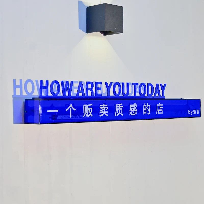 创意亚克力灯箱定制三维字母标志发光标志店七彩标牌