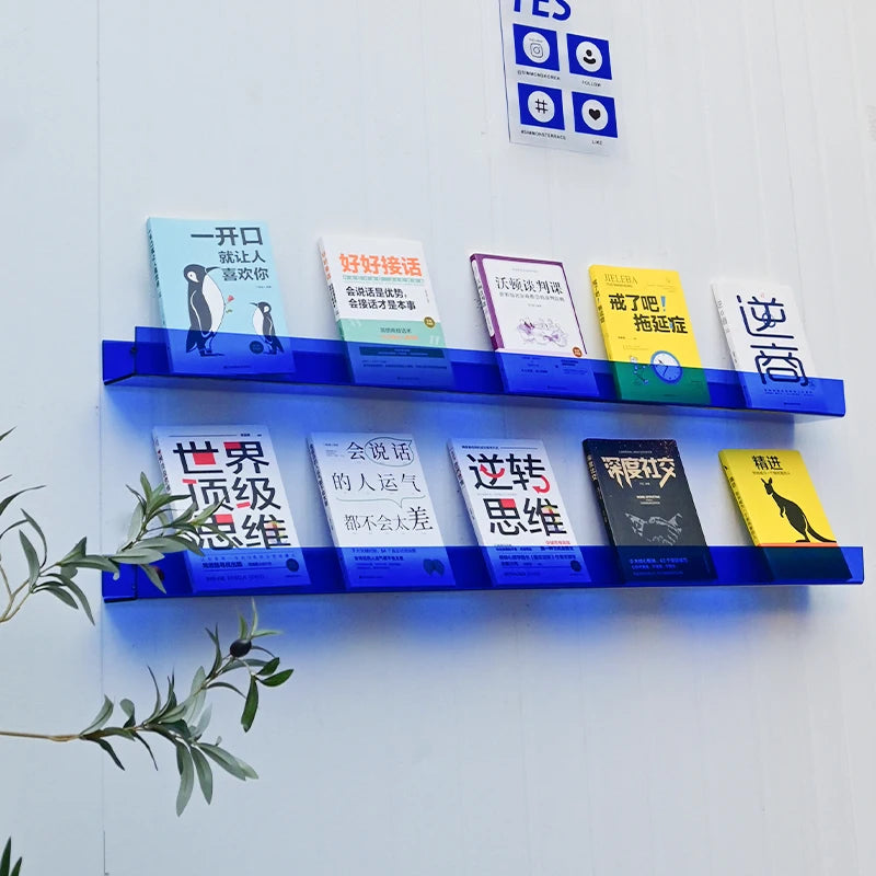 亚克力书架定制店家居壁挂式时尚装饰亚克力展示架