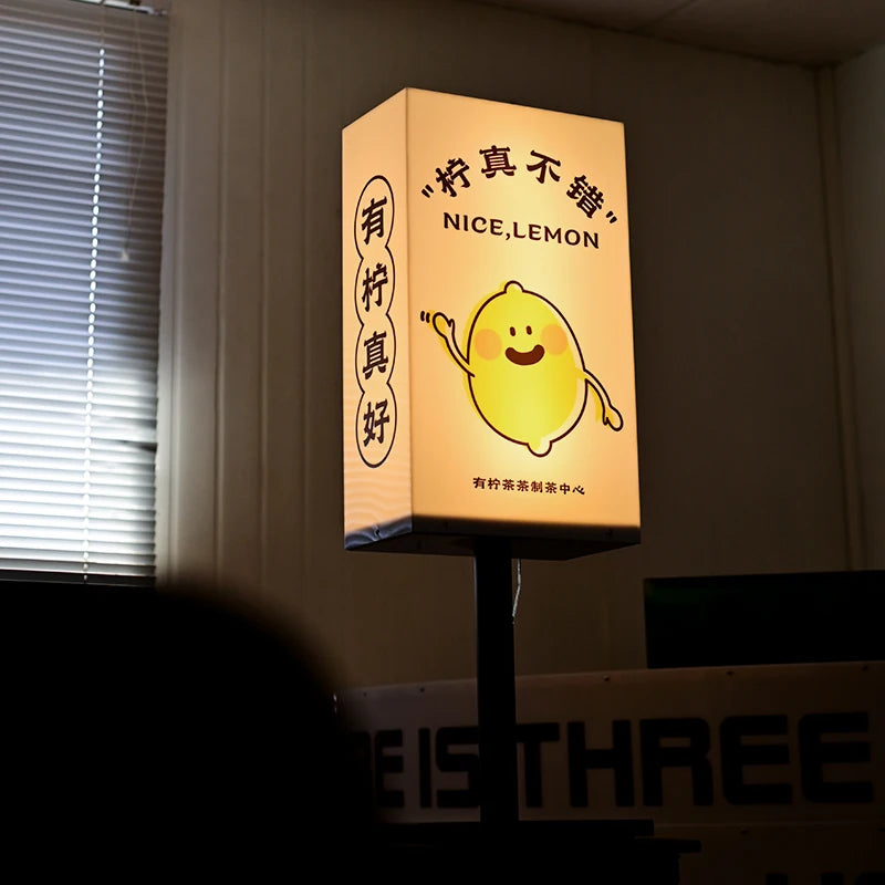 餐厅入口定制便携式充电立式灯箱