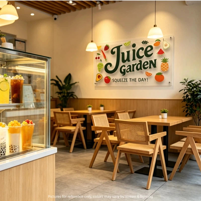 店铺背景墙装饰磨砂亚克力标识牌UV印刷工艺广告牌定制