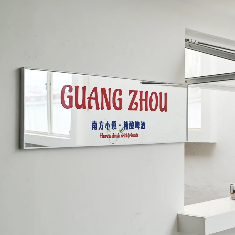 镜子不锈钢广告牌商店门牌定制复古门牌IG风格
