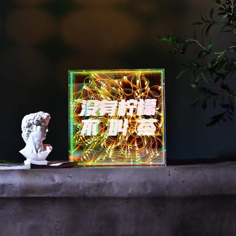 创意亚克力萤火虫灯箱发光广告牌闪闪发光的商店标志定制