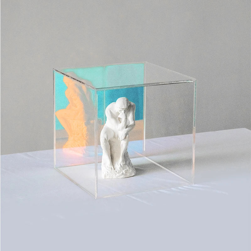 幻影彩色亚克力盒桌面组装装饰广告展示盒用于搬运物品