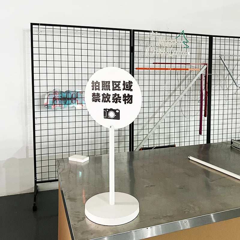 高度可调，组装，可移动，创意圆形双面地板站立标志广告牌定制