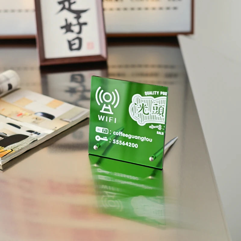 亚克力桌面招牌价格WIFI提醒温馨提醒招牌定制