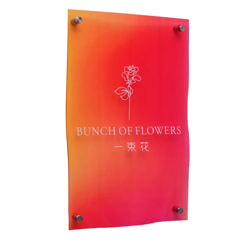 渐变亚克力广告牌不规则定制标志花店服装店招牌