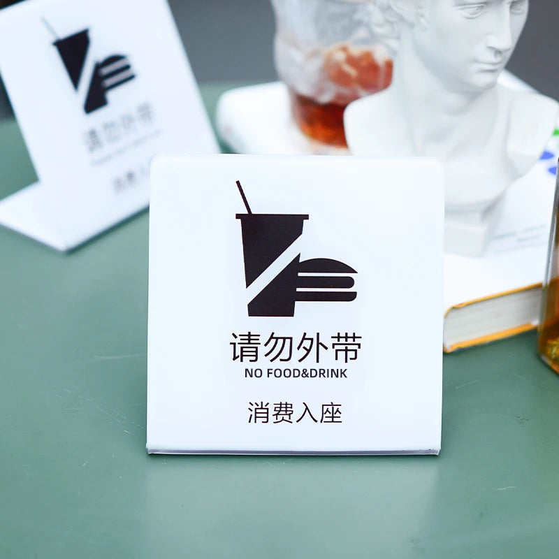咖啡店，奶茶店，餐厅，店内桌面提示，l形亚克力logo定制