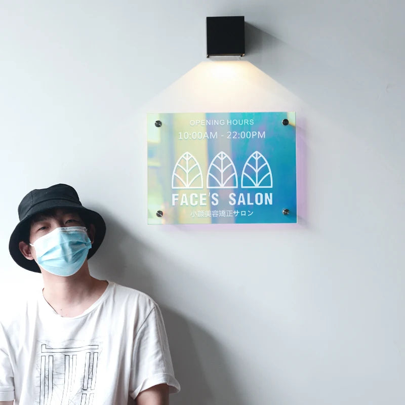 半透明彩色亚克力广告牌，商店不发光标志