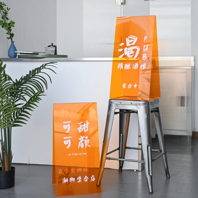 彩色亚克力a型落地式站立标志外站立标志彩色商店亚克力标志