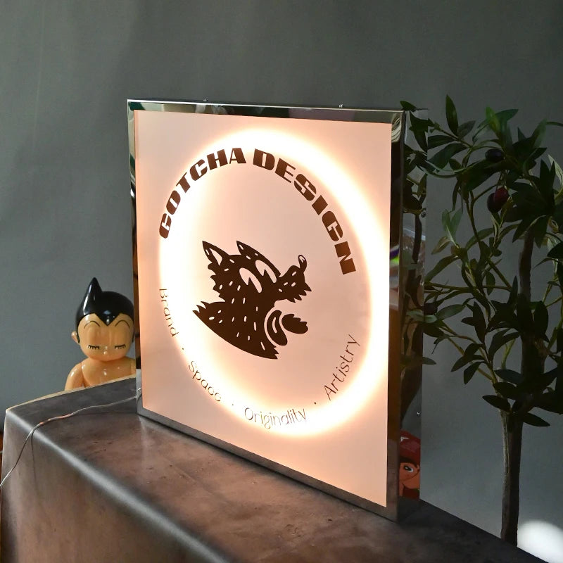 定制墙壁标志、磨砂亚克力面板、发光二极管灯箱和广告牌