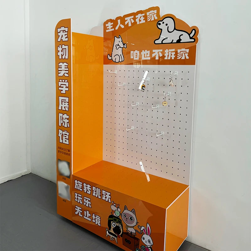 超市落地PVC广告展示盒促销产品展示墙展示盒定制