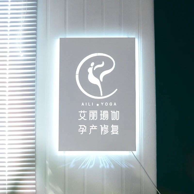 镂空灯箱广告标牌不锈钢门头发光字门牌定制