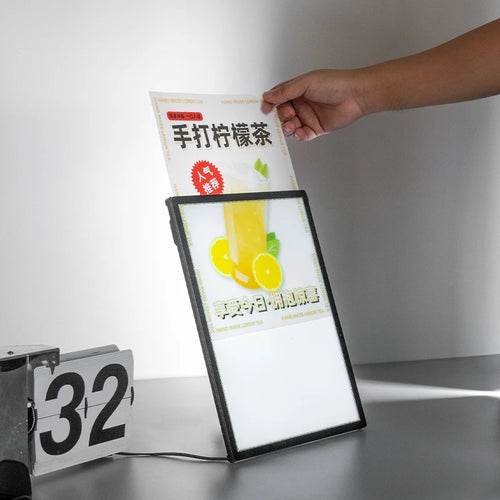 A1超薄海报灯箱、可互换海报、餐厅照明墙壁标志、照明菜单