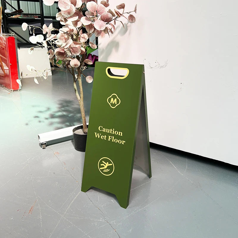 户外烤漆不锈钢折叠A板双面落地展示板广告定制