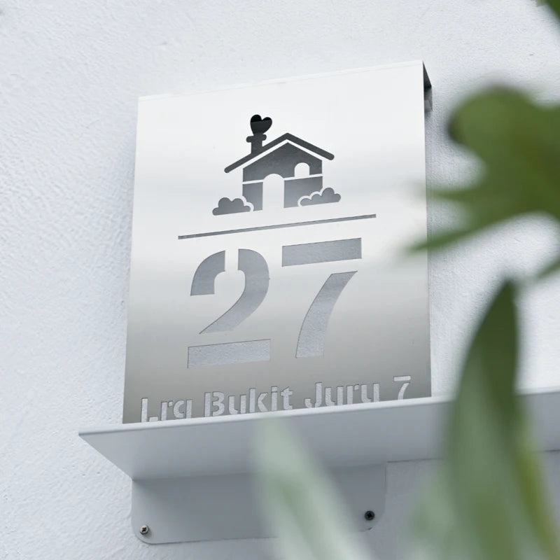 激光切割不锈钢烤漆门Logo，家用门牌定制