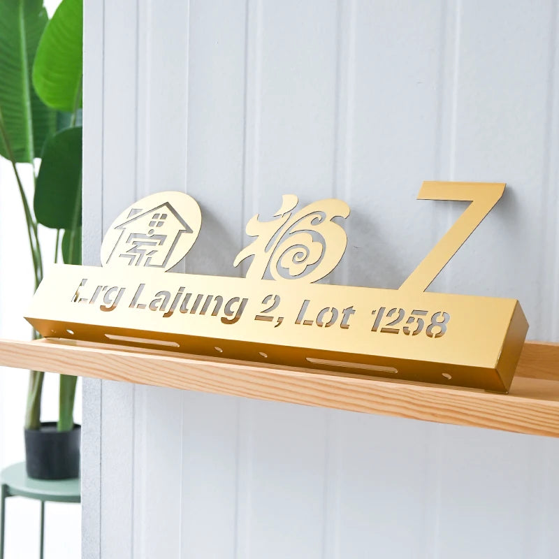 激光切割不锈钢烤漆门Logo，家用门牌定制
