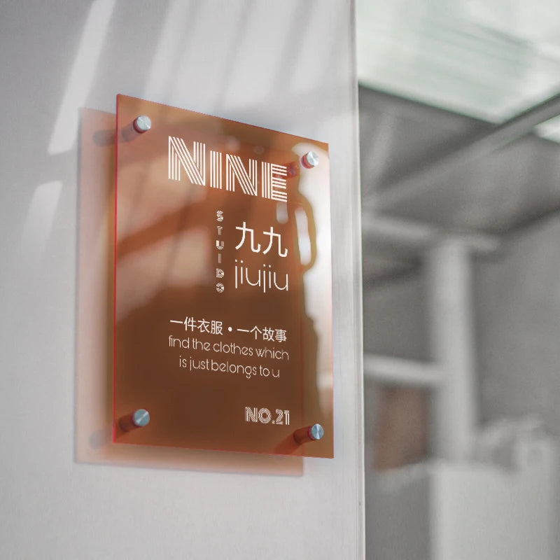 透明亚克力门牌定制公司店铺logo广告标牌门头招牌门洞牌匾悬挂标牌