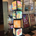 四层40X40X40cm地板到天花板旋转灯箱广告logo定制