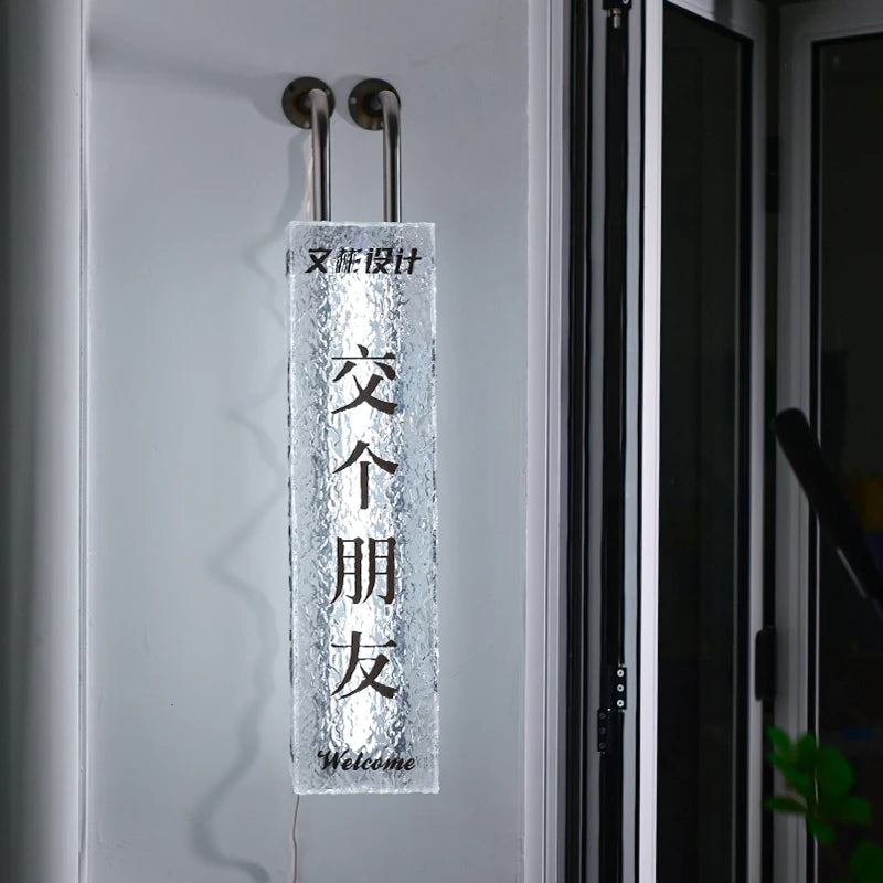 商店墙壁标牌，发光二极管灯箱标牌，水波纹亚克力广告灯箱定制
