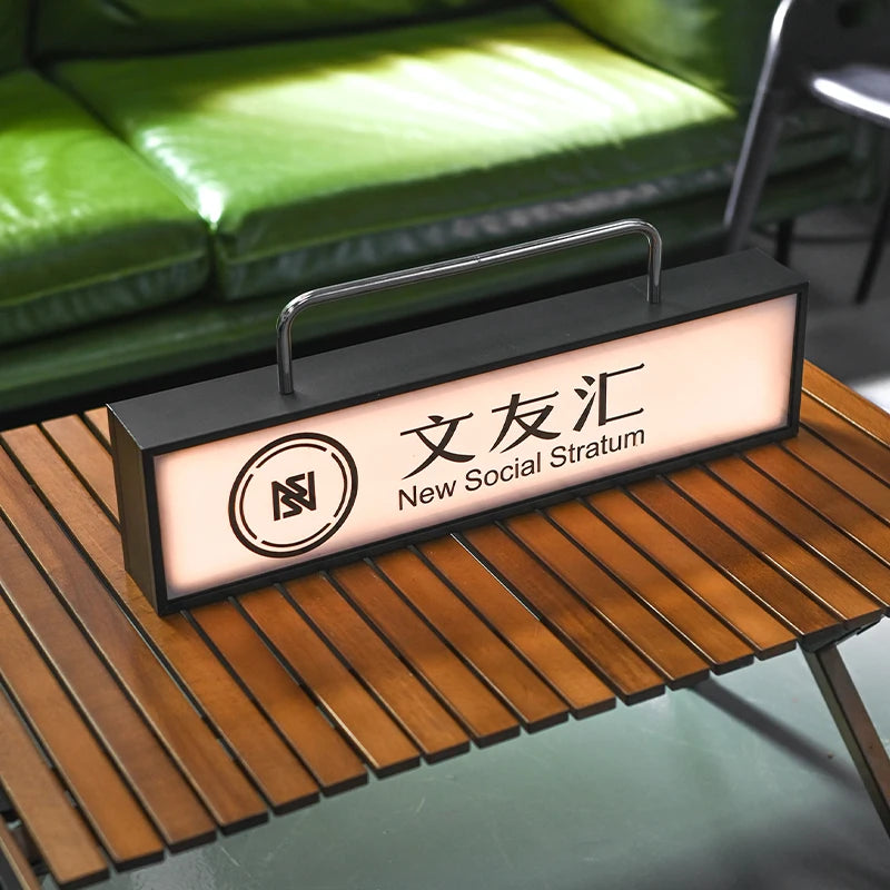 便携式充电灯箱，双面内容，桌面装饰灯箱，金属烤漆框架