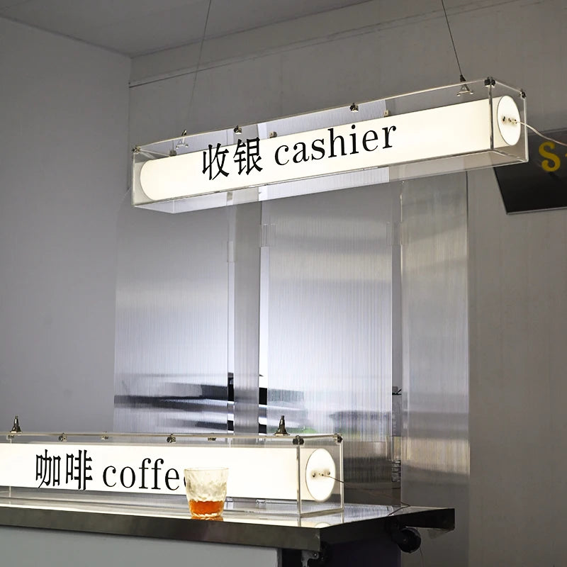 酒吧天花板亚克力灯箱定制服装店广告标牌挂门标牌