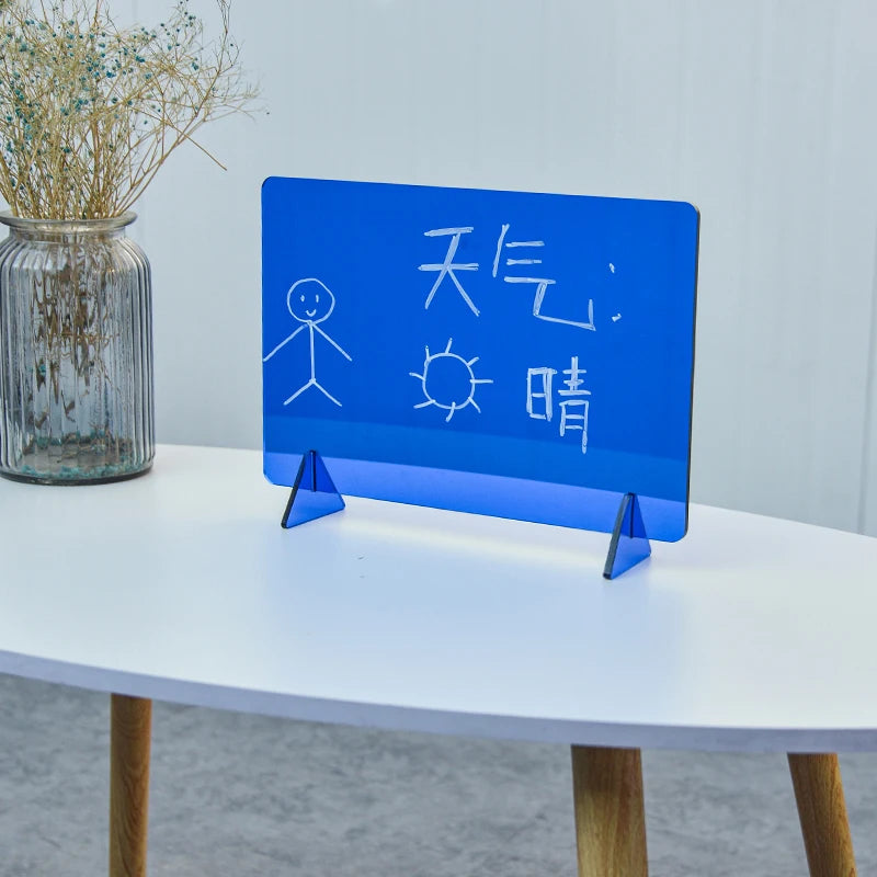 桌面亚克力手写板、留言板、记字板、带白板笔的可擦书写板
