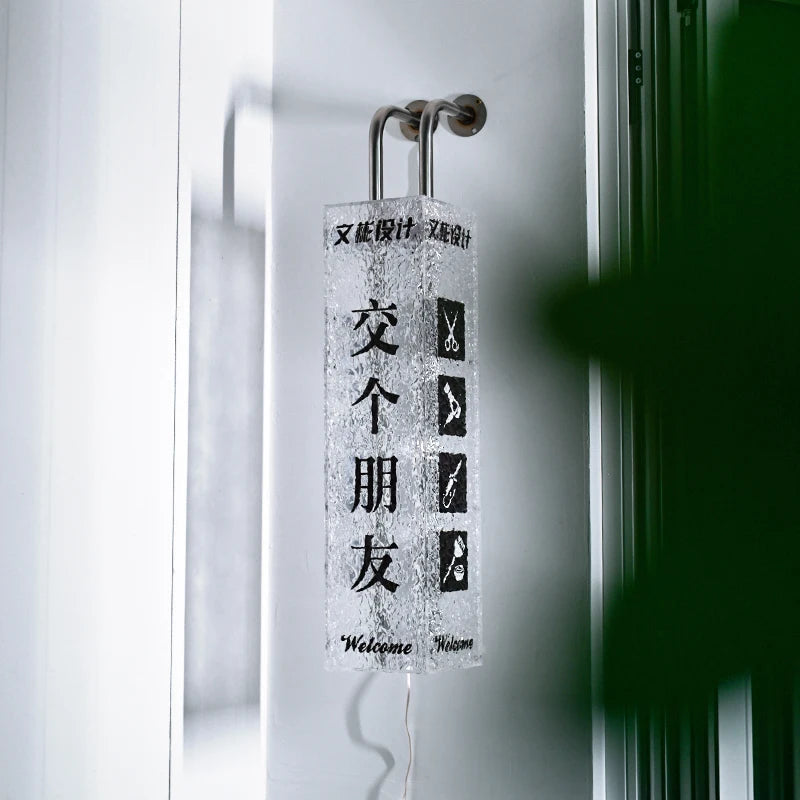 商店墙壁标牌，发光二极管灯箱标牌，水波纹亚克力广告灯箱定制