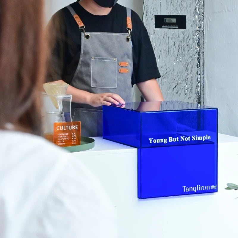 L型透明亚克力展示架简单风格橱窗展示展示奶茶店岛展示台定制