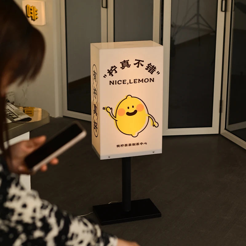 餐厅入口定制便携式充电立式灯箱