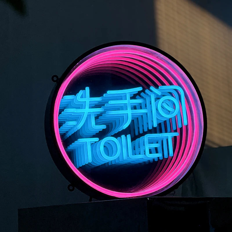 深渊镜面灯发光二极管盒定制彩色亚克力霓虹灯广告牌发光字符标志