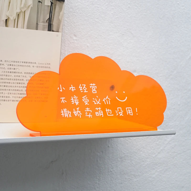 云l形桌面站立标志，亚克力桌面提示标志，价格标签，WIFI支付码，温馨提醒标志