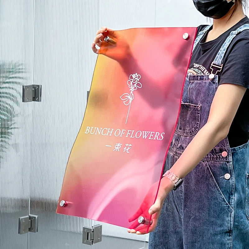 渐变亚克力广告牌不规则定制标志花店服装店招牌